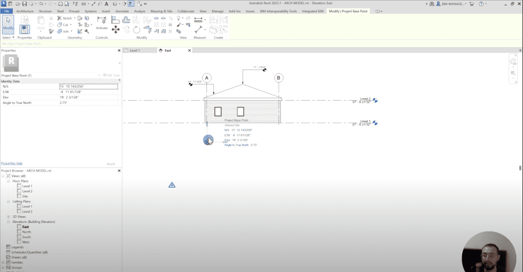 revit internal origin - how spot elevations