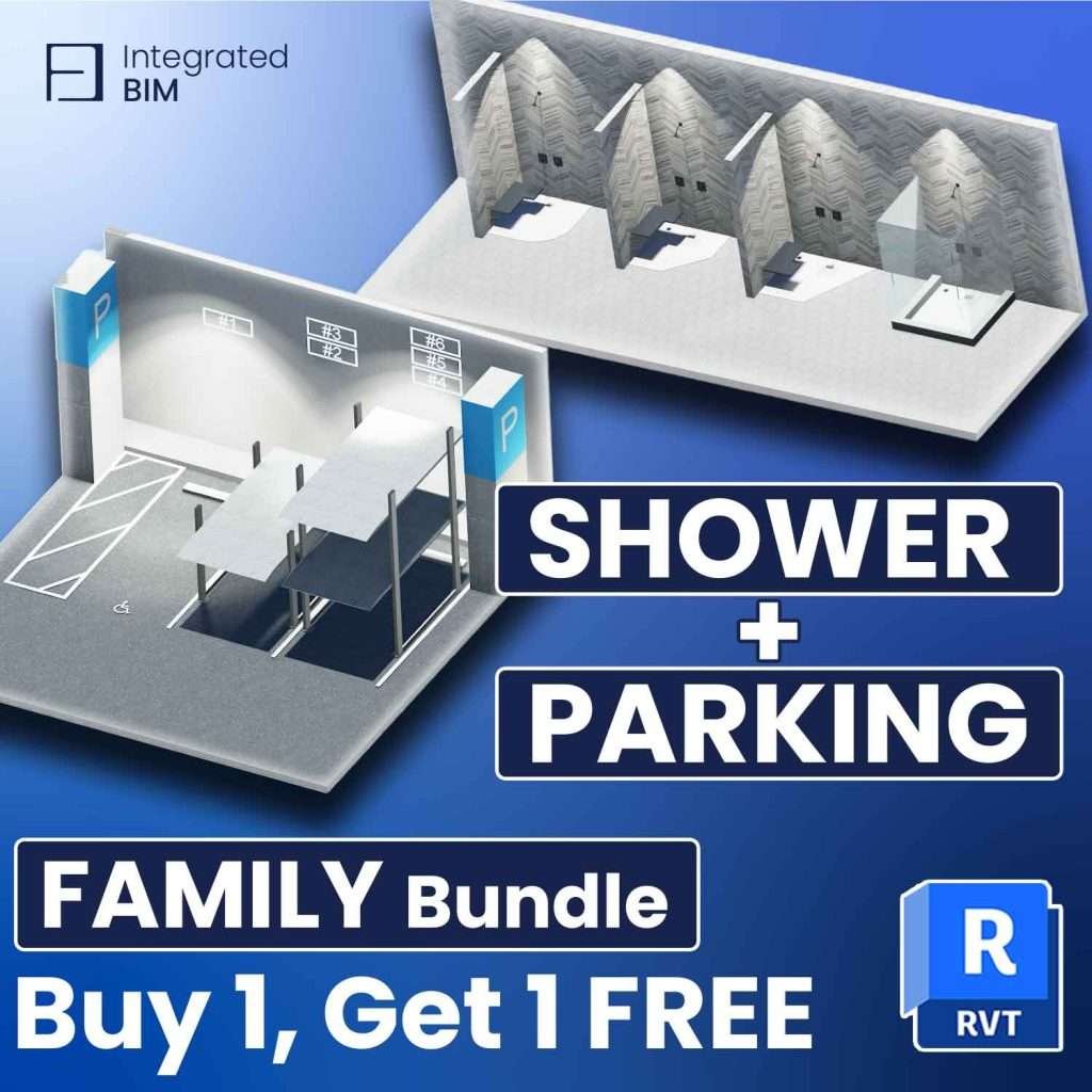 shower revit family + revit parking family